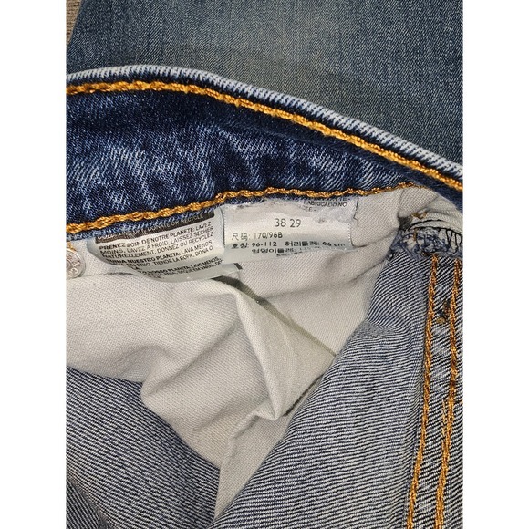 Levis 505 Jeans Mens Regular Fit W38 L29 Blue Denim Classic Casual Pants - Picture 6 of 7